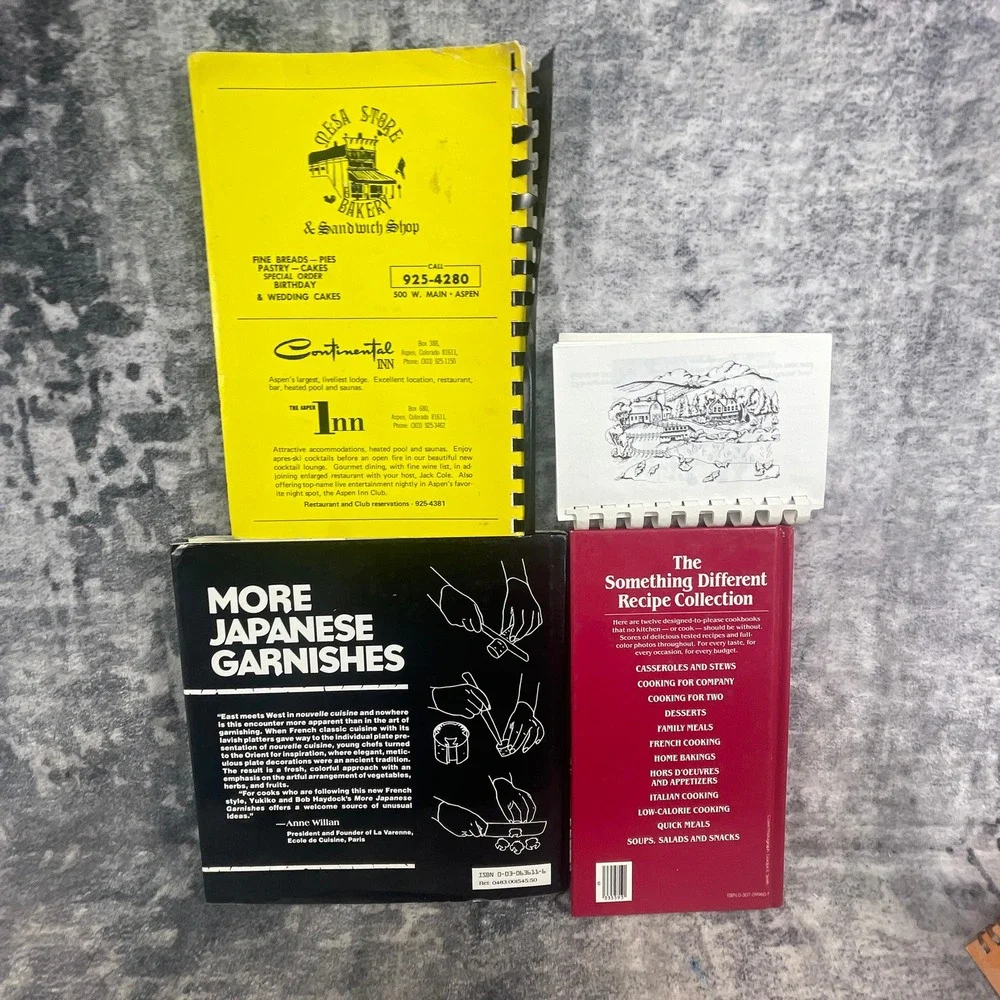 International & Regional 4 Cookbook Lot Japanese Italian Iowa Aspen CO